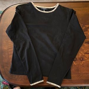 Burberry black long sleeved shirt, black size M, fits like a Small